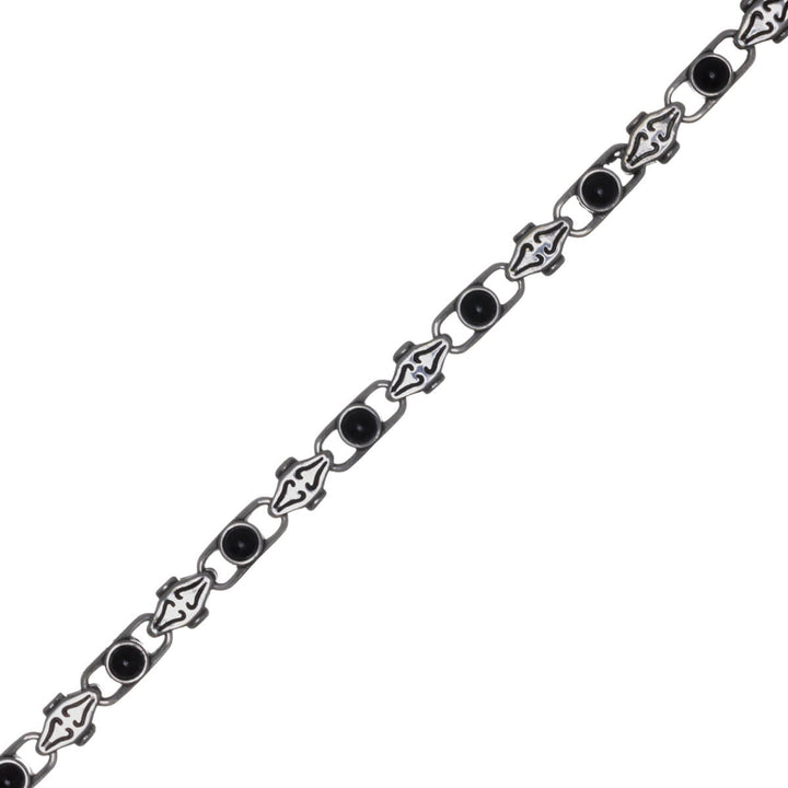 Mönstrat armband i stål med stenar för män (316L-stål)