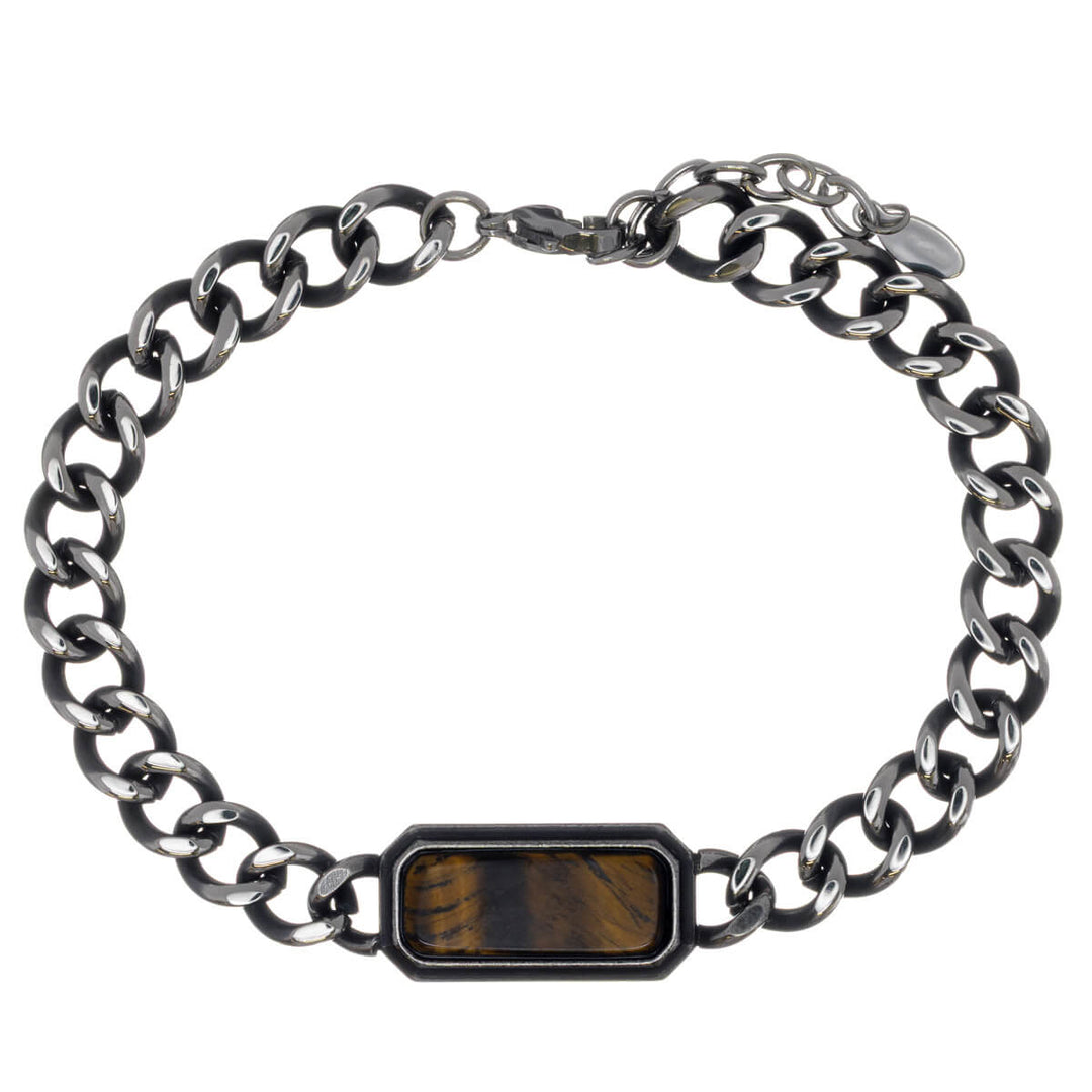 Armband med pansarband och sten (rostfritt stål 316L)
