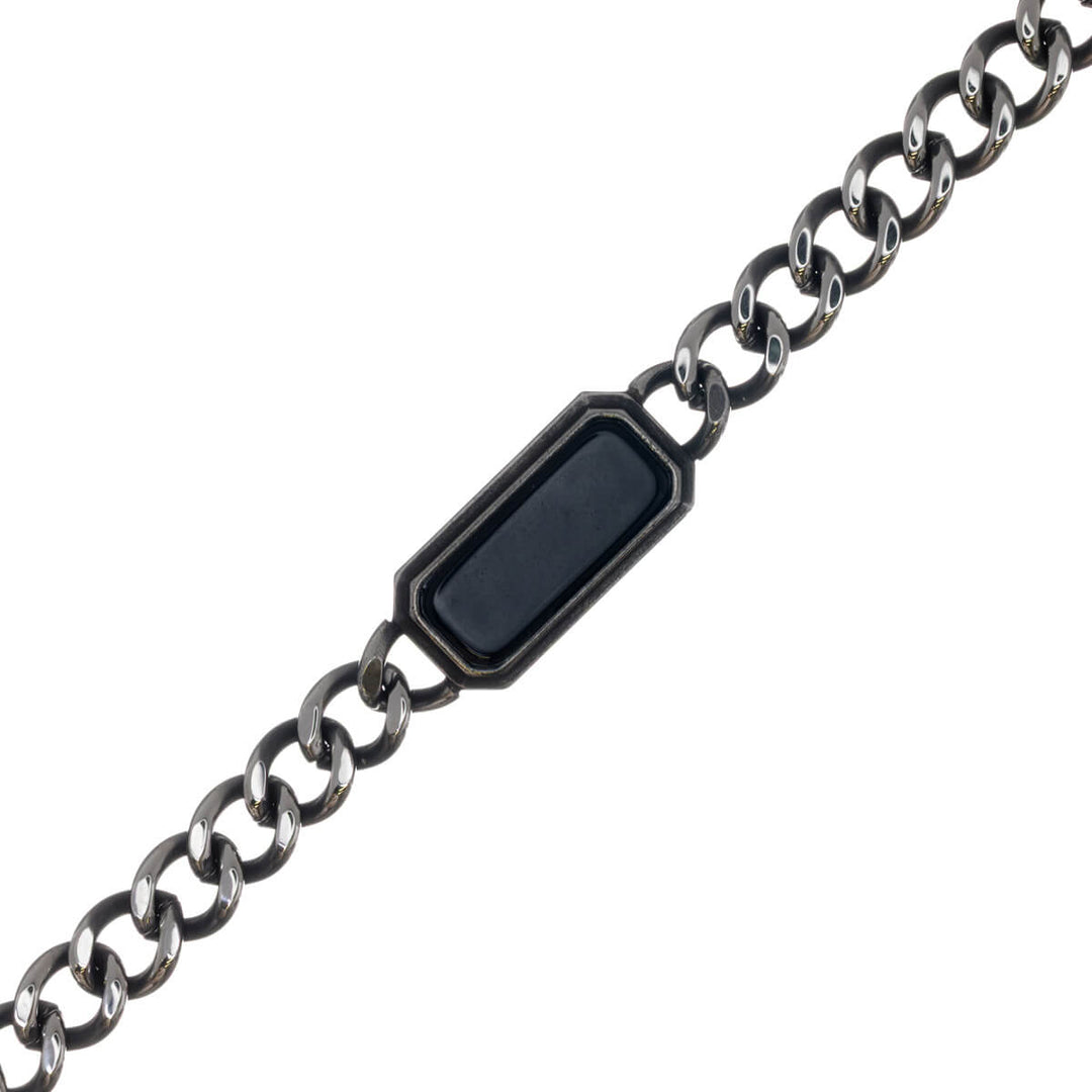 Armband med pansarband och sten (rostfritt stål 316L)