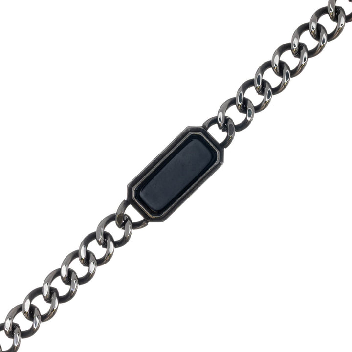 Armband med pansarband och sten (rostfritt stål 316L)