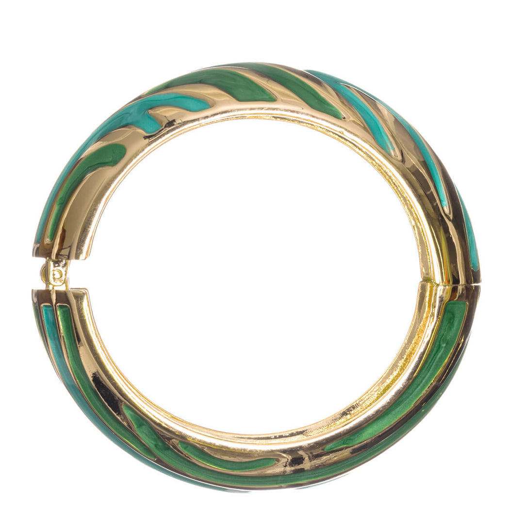 Wide, adjustable bracelet with a colorful pattern