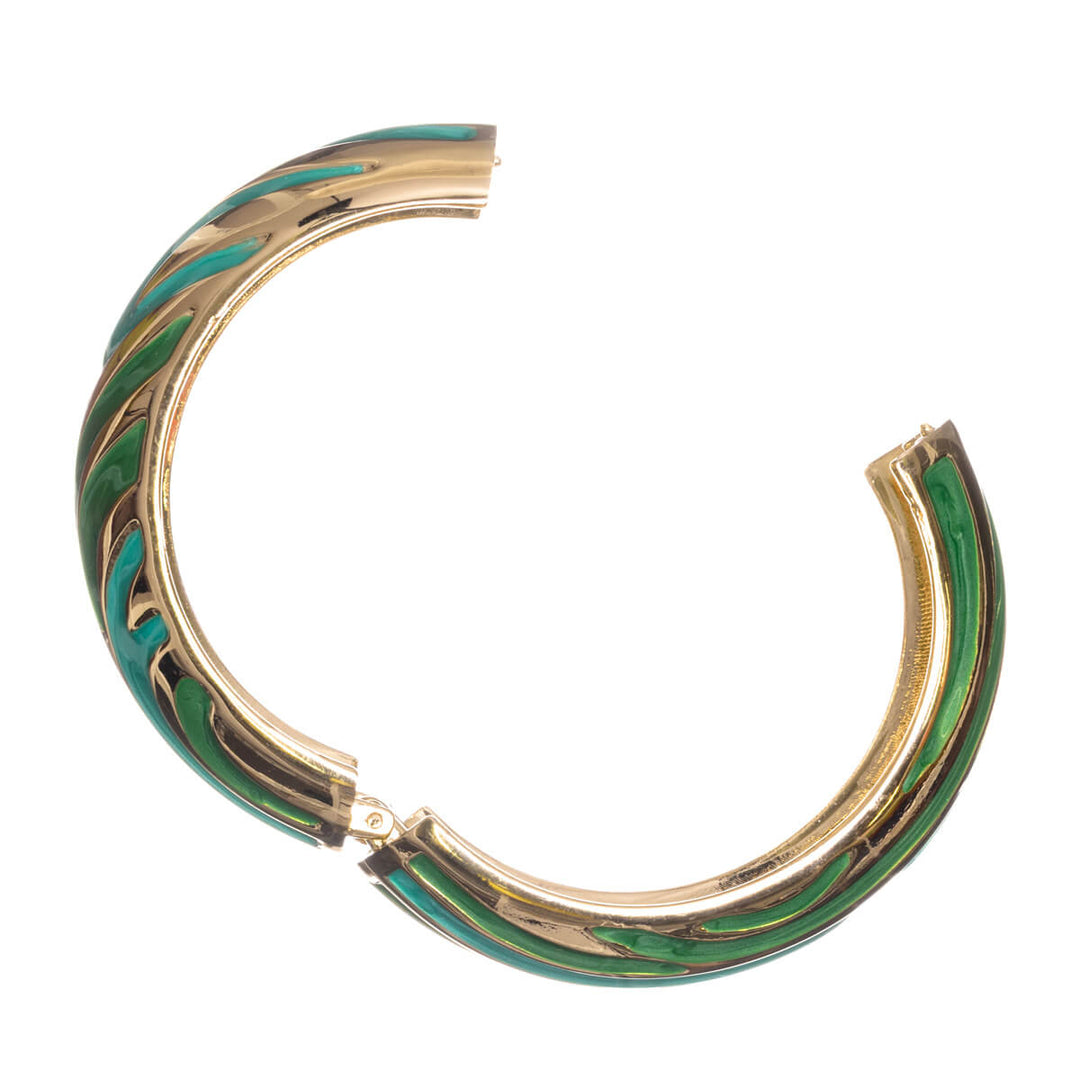 Wide, adjustable bracelet with a colorful pattern