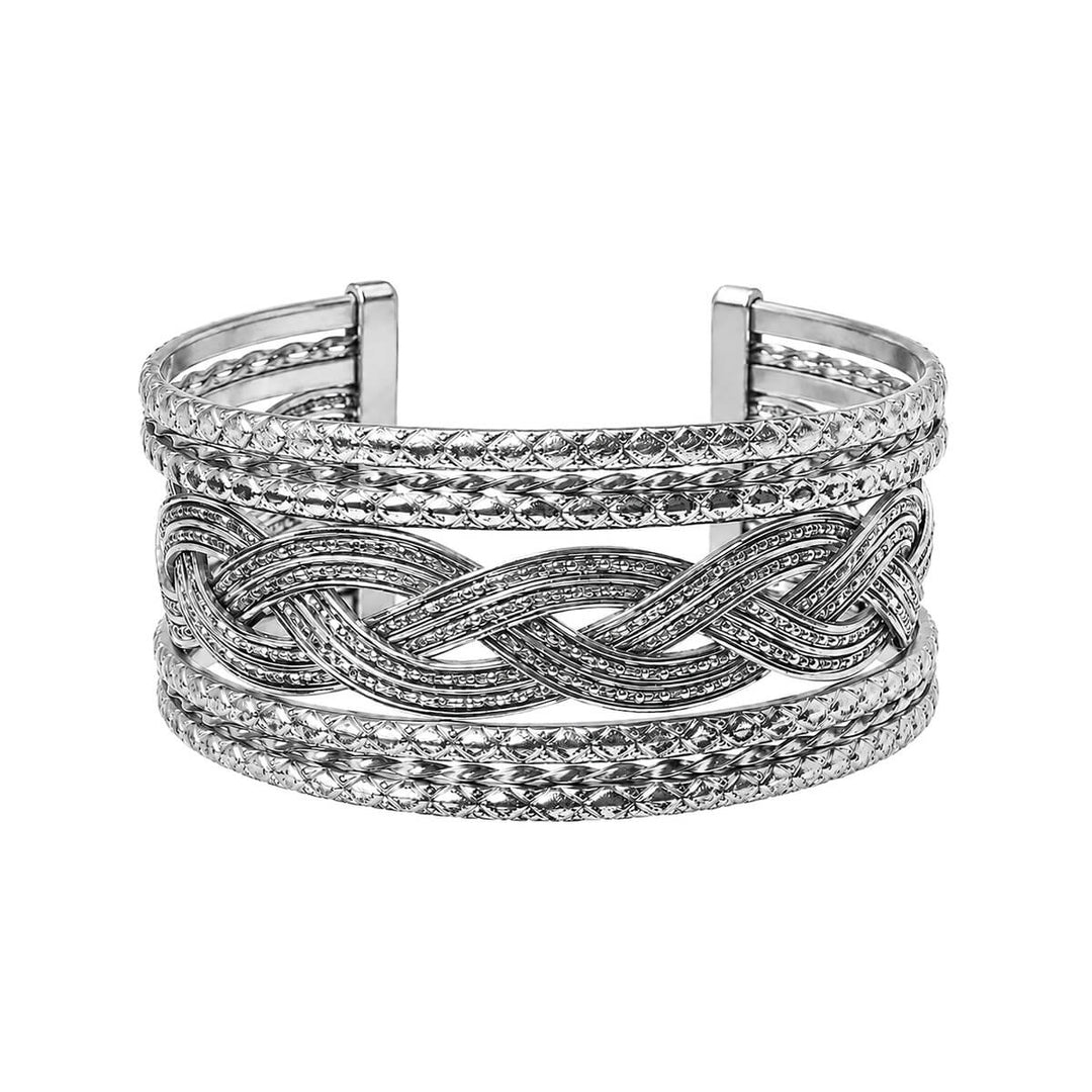 Bredt mönstrat armband (316L-stål)
