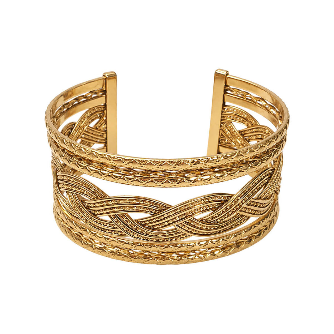 Bredt mönstrat armband (316L-stål)
