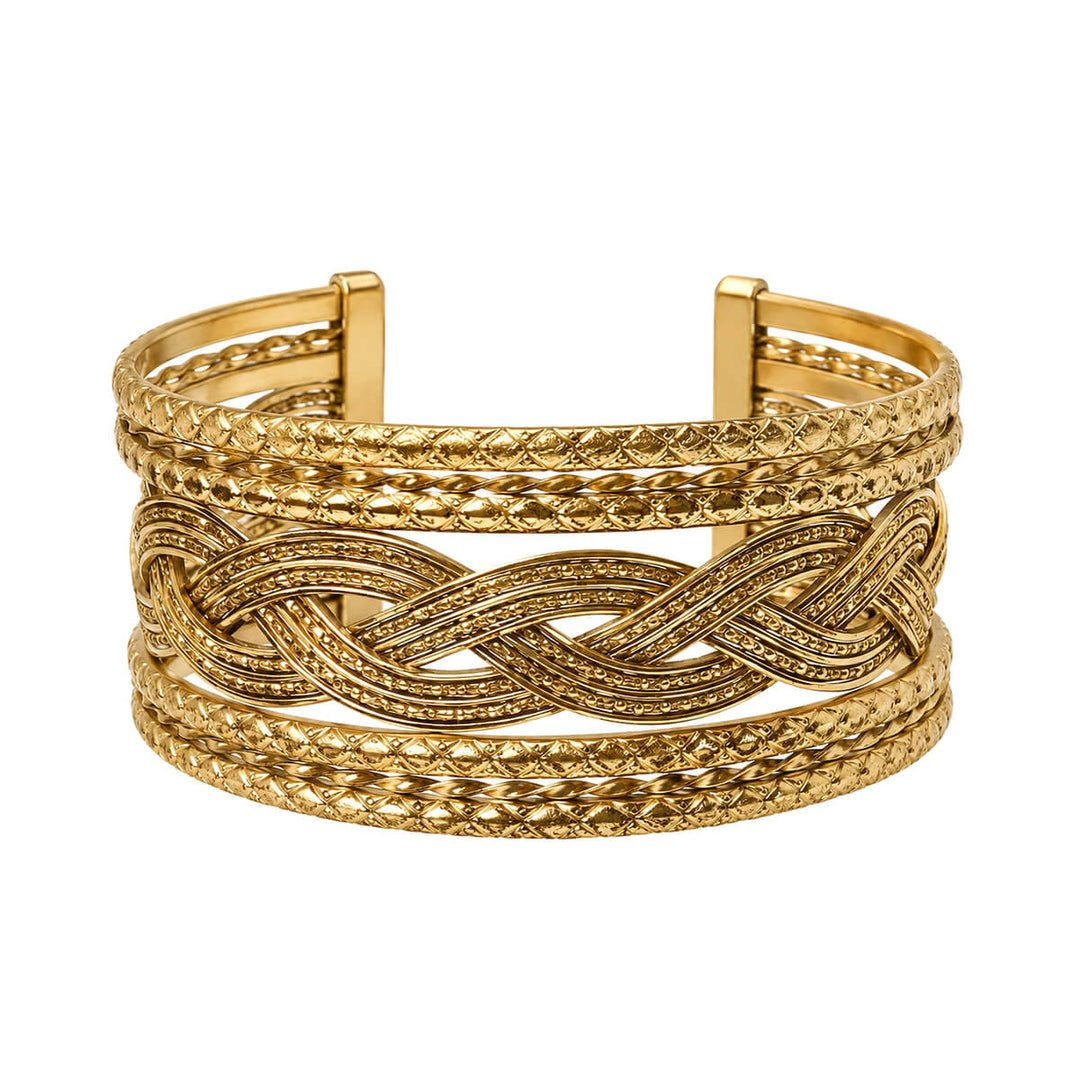 Bredt mönstrat armband (316L-stål)