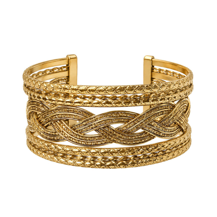 Bredt mönstrat armband (316L-stål)