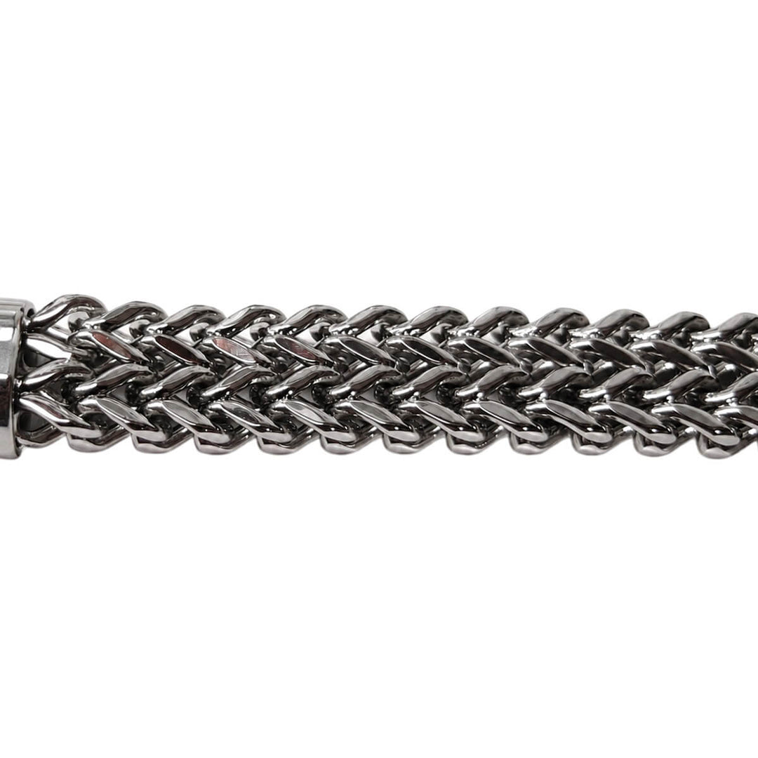 Bred armbandskedja i foxtail-design (316L-stål)