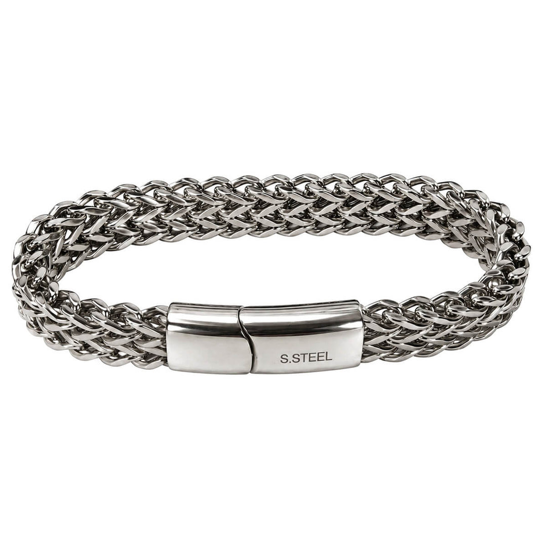 Bred armbandskedja i foxtail-design (316L-stål)