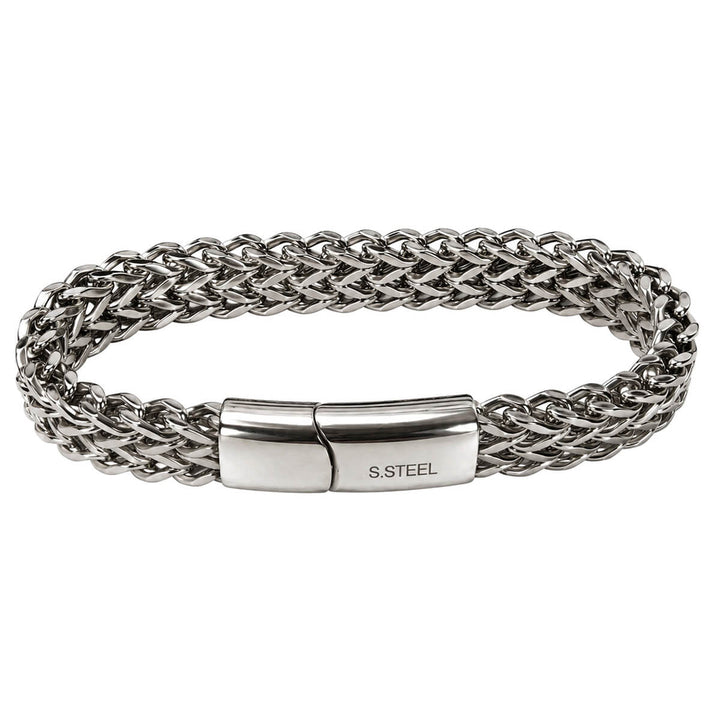 Bred armbandskedja i foxtail-design (316L-stål)