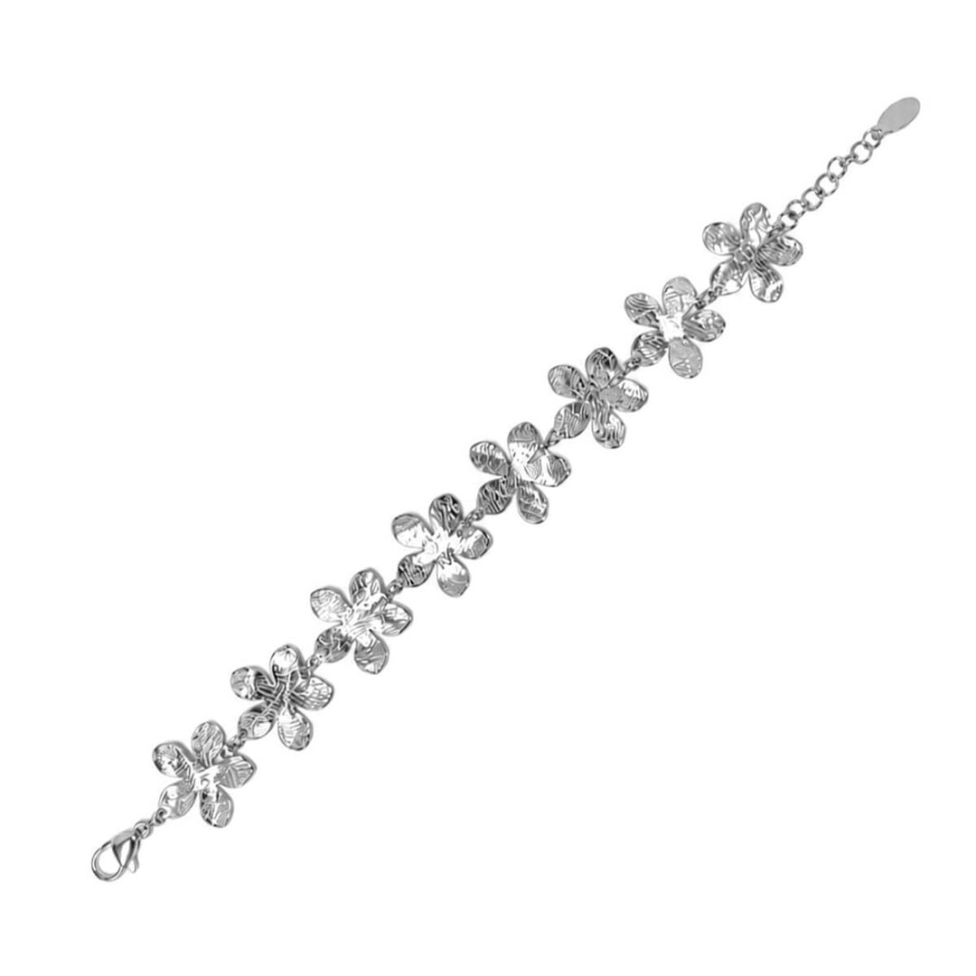 Armband med blommotiv i stål (316L-stål)