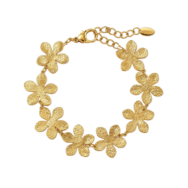 Armband med blommotiv i stål (316L-stål)