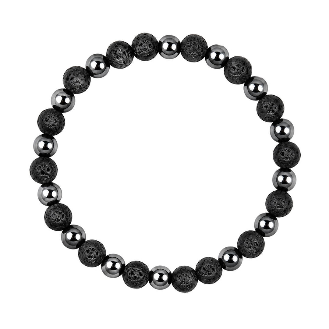 Set med armband av svart lavasten, 2 st