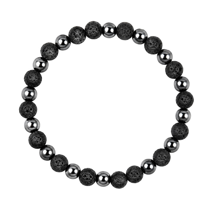 Set med armband av svart lavasten, 2 st
