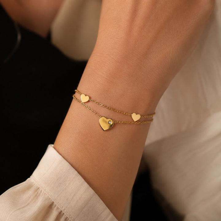 Armband med två kedjor i mitten (316L-stål)