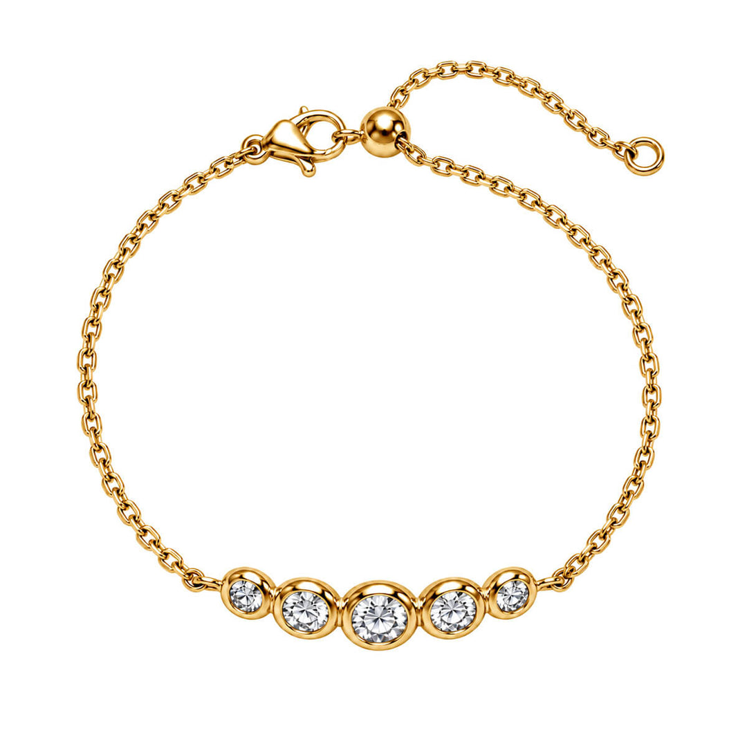 Thin bracelet with a wide zirconia embellishment (Steel 136L)