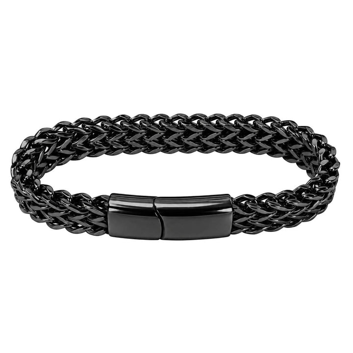 Wide foxtail chain bracelet, 1 cm (316L stainless steel)