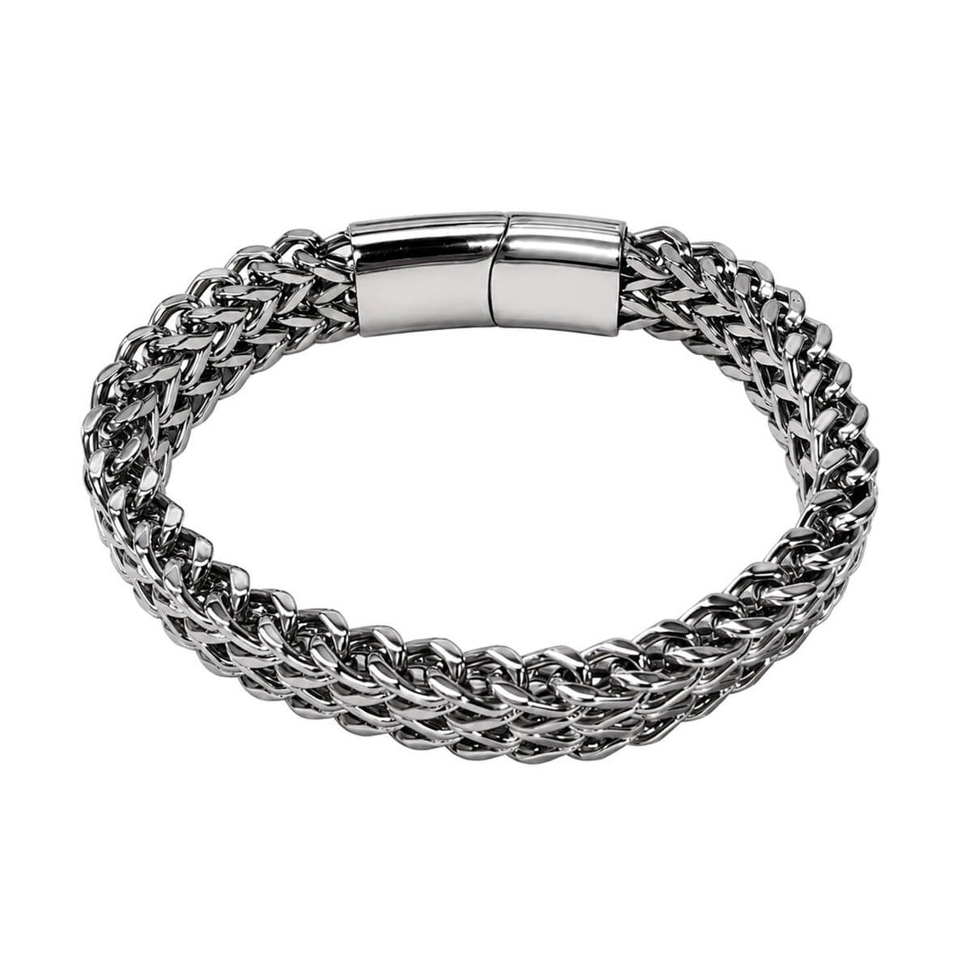 Wide foxtail chain bracelet, 1 cm (316L stainless steel)