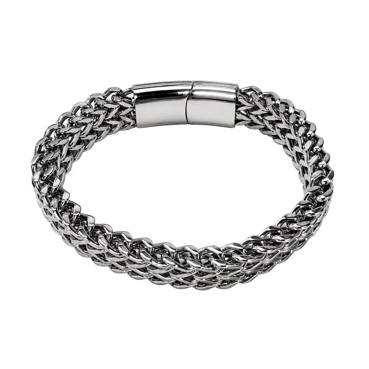 Wide foxtail chain bracelet, 1 cm (316L stainless steel)