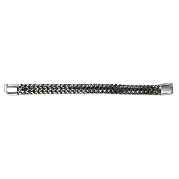 Wide foxtail chain bracelet, 1 cm (316L stainless steel)