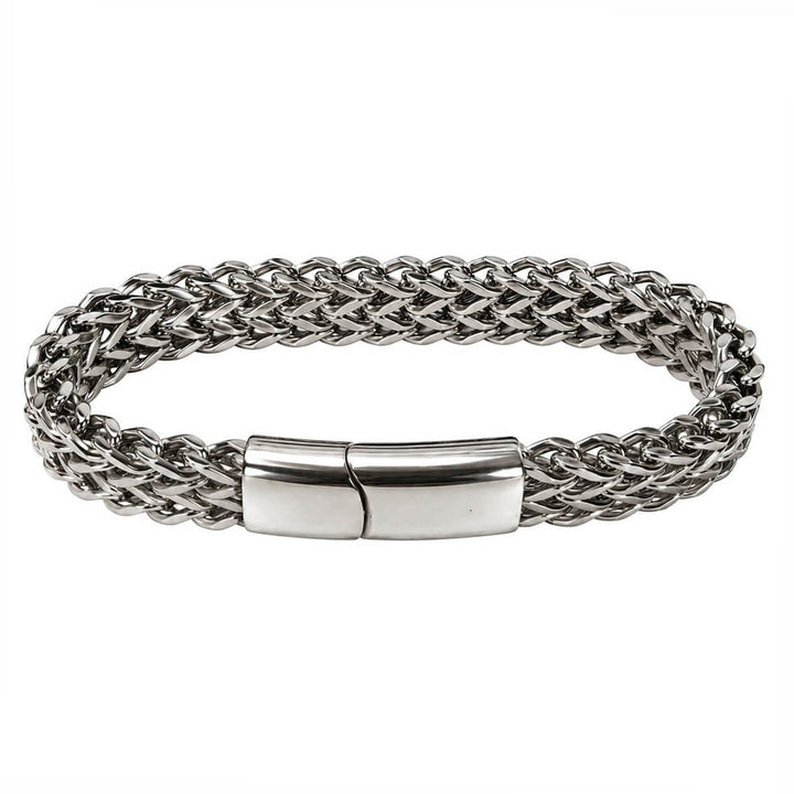 Wide foxtail chain bracelet, 1 cm (316L stainless steel)