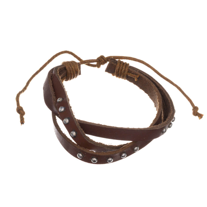 Justerbart armband i konstläder med nitar