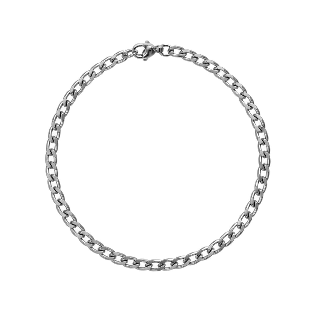 Tunt armband i stål – pansarkedja 4 mm, 20,5 cm