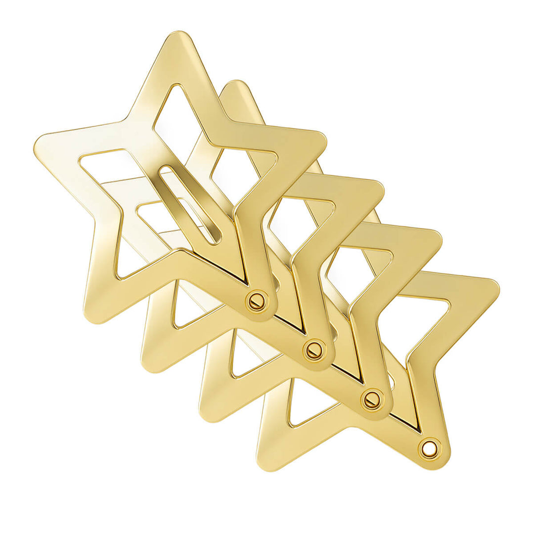 Star clik clak snäppklämma för hår, 4 st