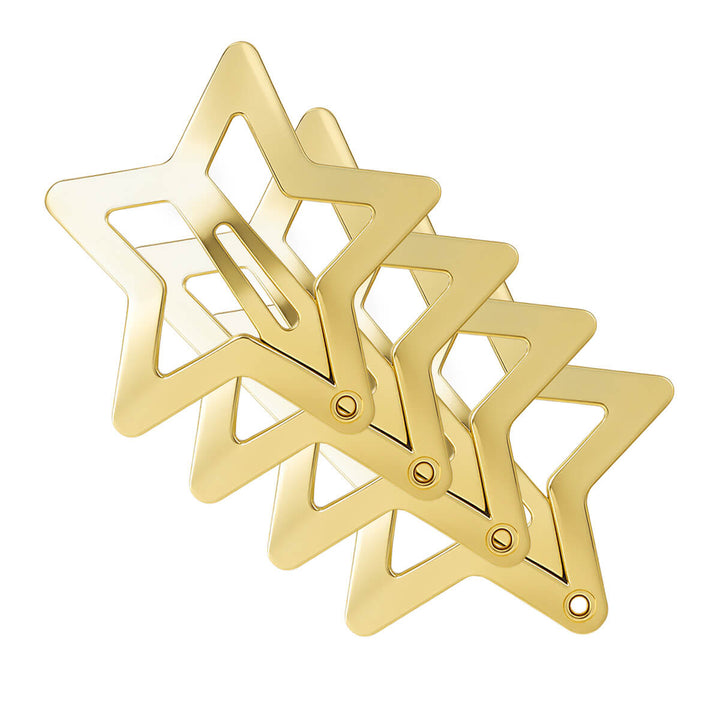 Star clik clak snäppklämma för hår, 4 st