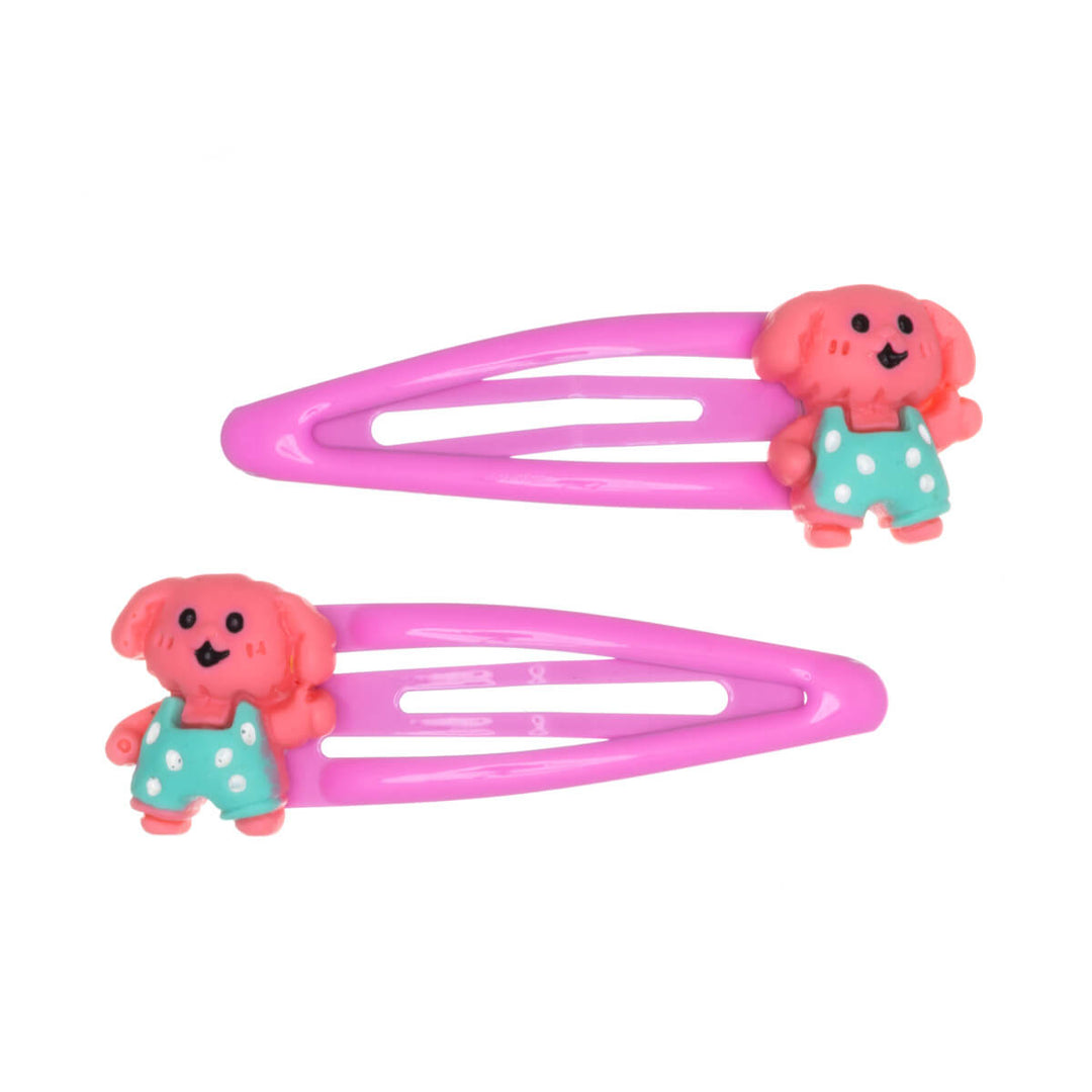 Children's hair clip snap clips small figurines 2pcs