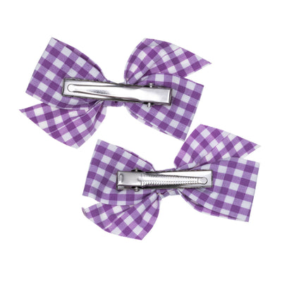 Plaid bow tie hair clip 2pcs