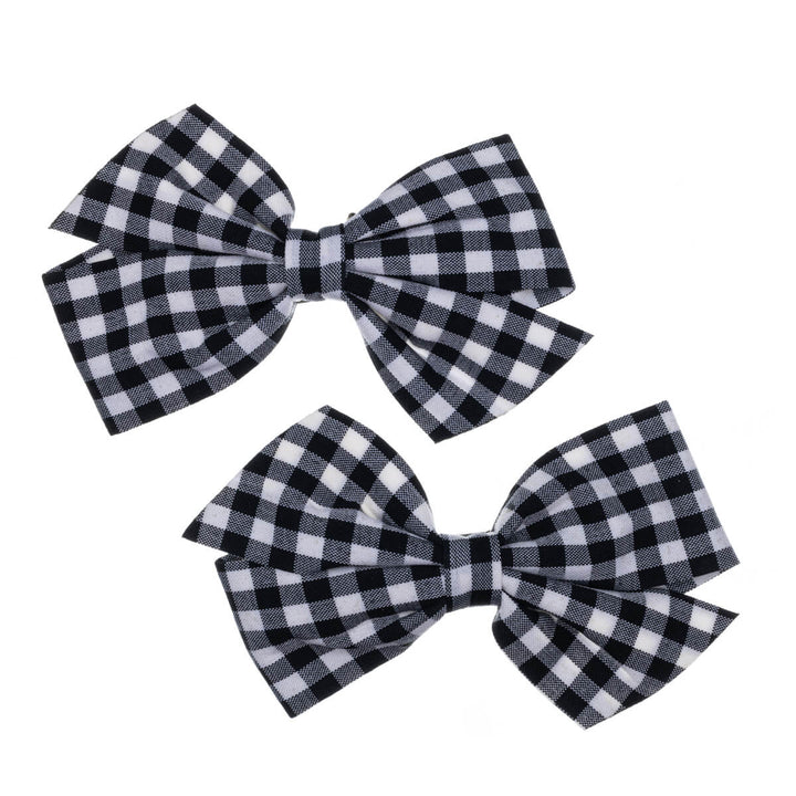 Plaid bow tie hair clip 2pcs