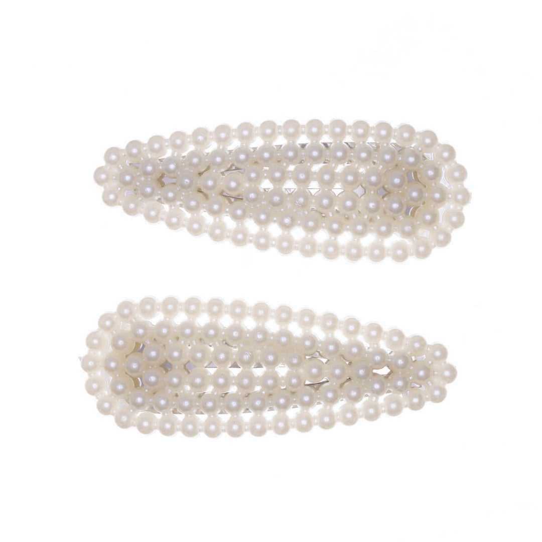 Pearl hair clip snap clips 2pcs