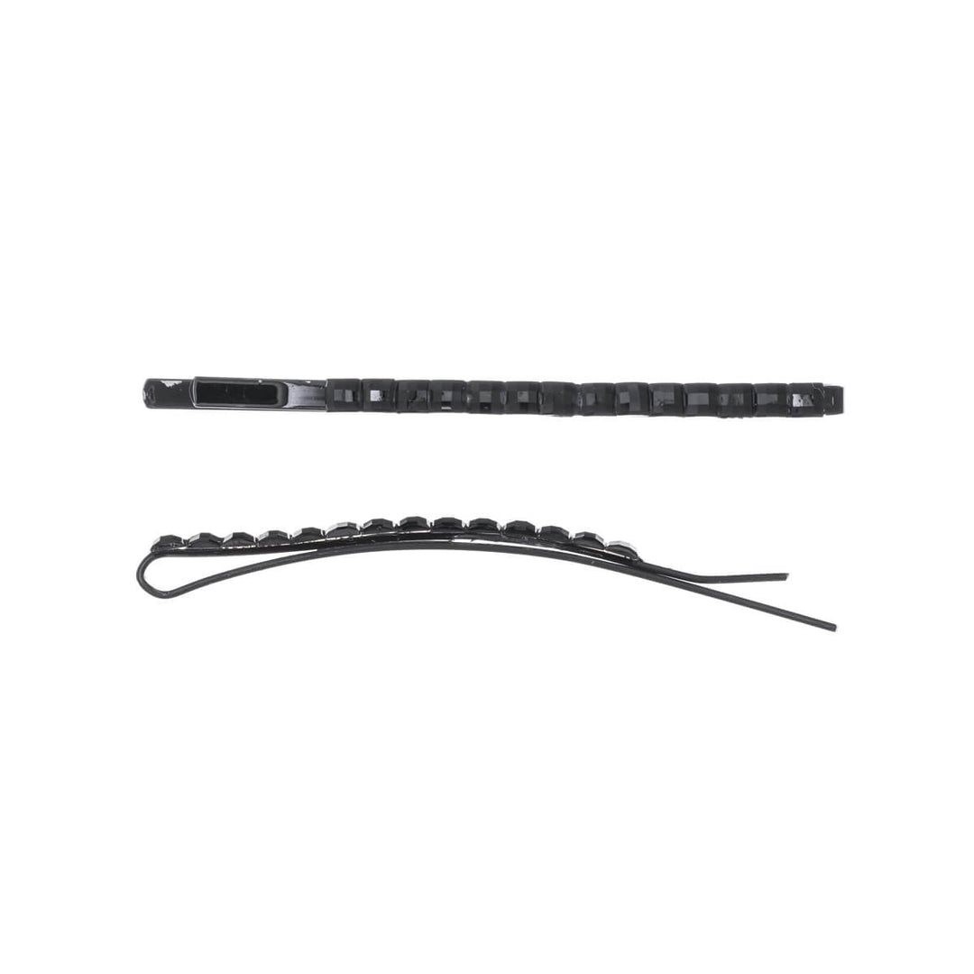 Stone black hair pins 2pcs