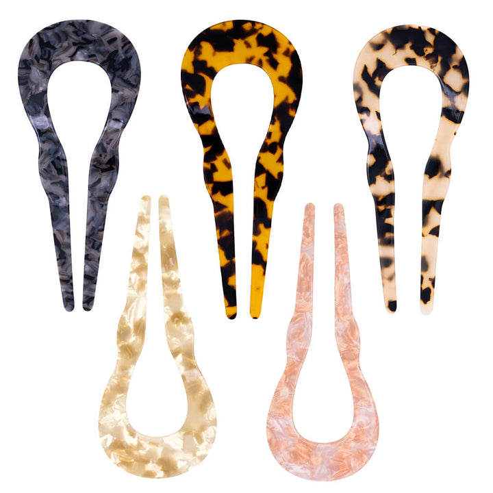 Wide plastic French hair pin invisible hairpin 11.5 cm, set of 5