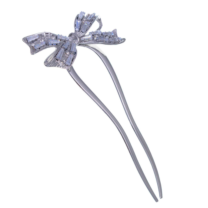 Rocky bow metallic pin invisible hairpin 11.5cm