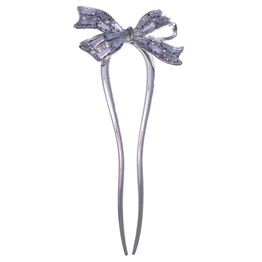 Rocky bow metallic pin invisible hairpin 11.5cm