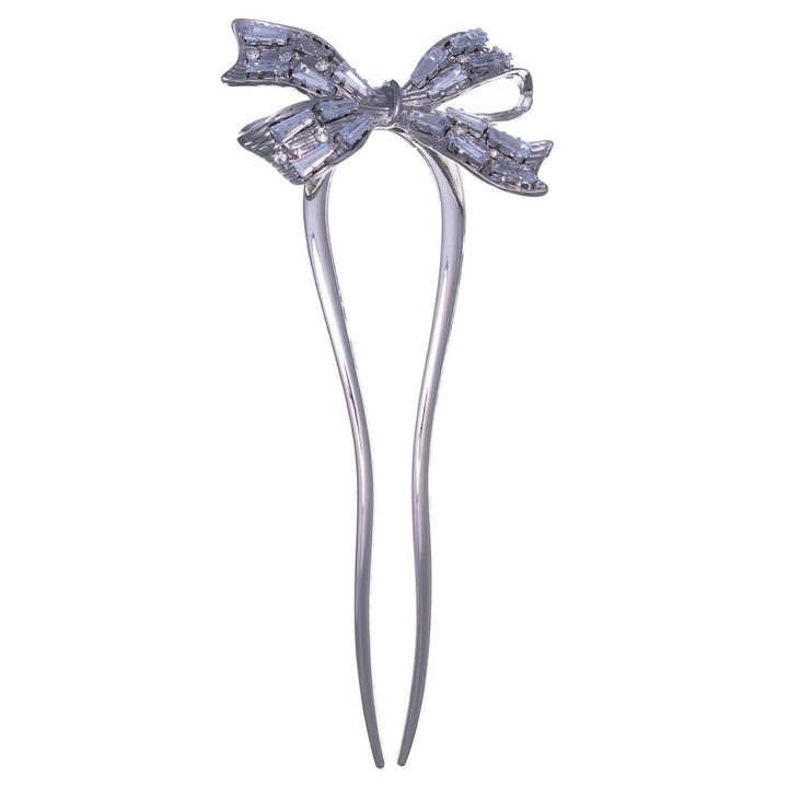Rocky bow metallic pin invisible hairpin 11.5cm