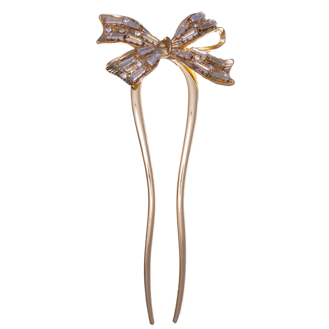 Rocky bow metallic pin invisible hairpin 11.5cm