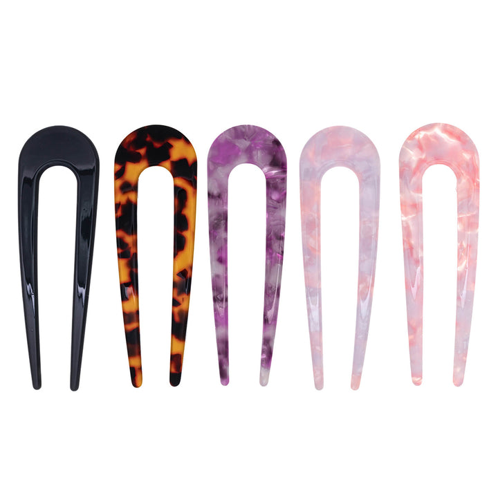 Plastic French hair pin invisible hairpin 10 cm, set of 5