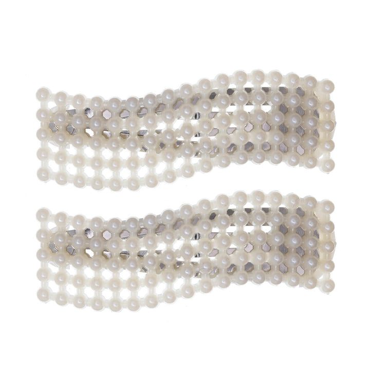 Wavy bead snap clips 2 pcs