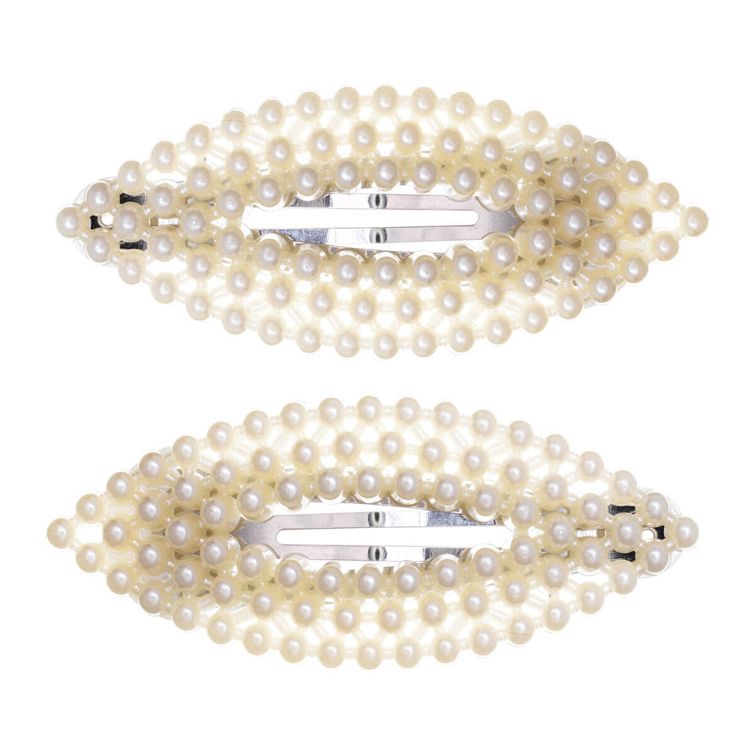 Oval pärla clik clak 2 st