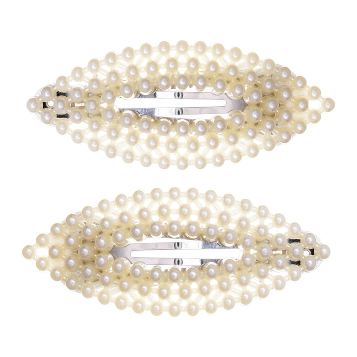 Oval pärla clik clak 2 st