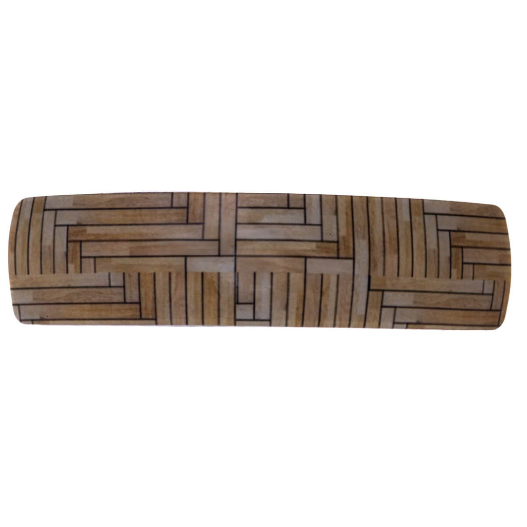 Curved rectangular hair clip parquet 9cm