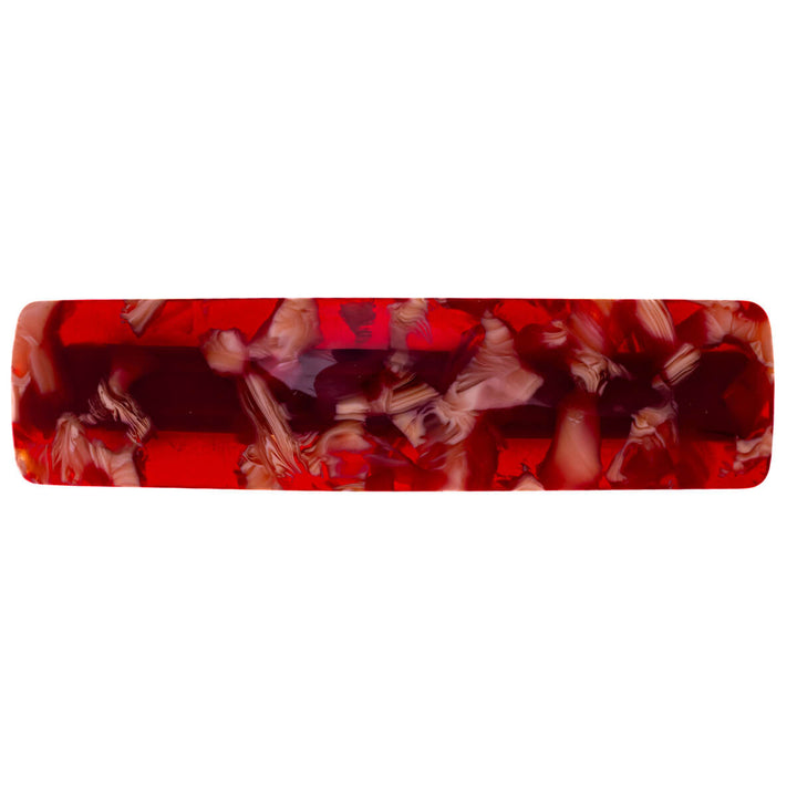 Patterned curved rectangular hair clip 9cm