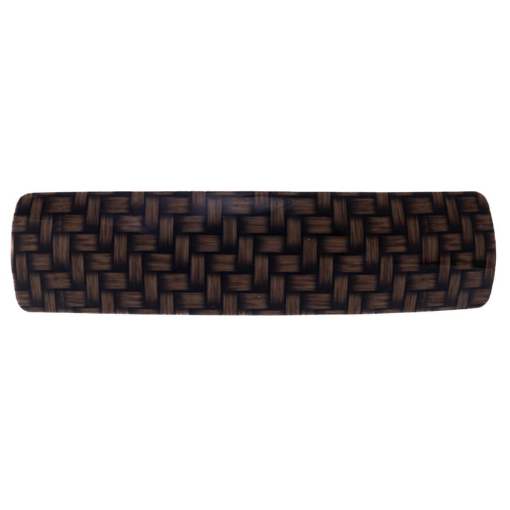 Curved rectangular hair clip with braided design, 9 cm