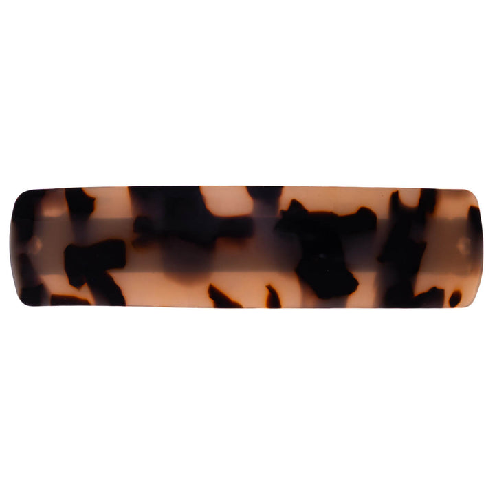 Curved rectangular hair clip with animal pattern, 9 cm