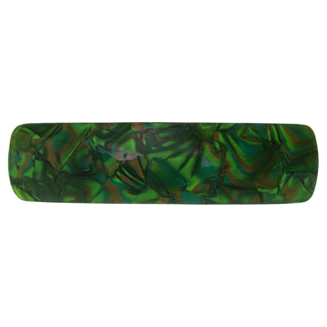 Patterned sparkling curved rectangular hair clip 9cm