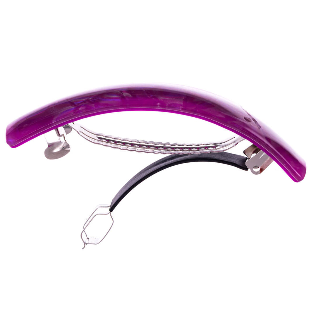 Sparkling patterned curved rectangular hair clip 9cm