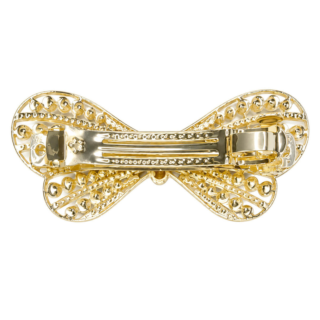 Butterfly-shaped hair clip—with pearls and rhinestones