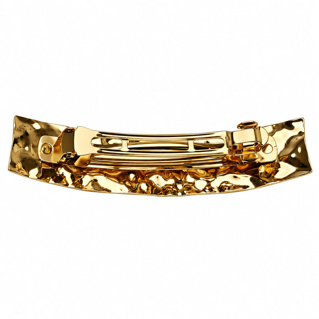 Curved metal hair clip - forged, shiny finish
